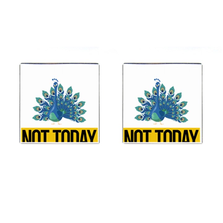 Peacock T-shirtnope Not Today Peacock 86 T-shirt Cufflinks (Square)