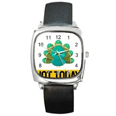 Peacock T-shirtnope Not Today Peacock 138 T-shirt Square Metal Watch by EnriqueJohnson