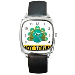 Peacock T-shirtnope Not Today Peacock 138 T-shirt Square Metal Watch Front