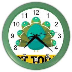 Peacock T-shirtnope Not Today Peacock 138 T-shirt Color Wall Clock by EnriqueJohnson