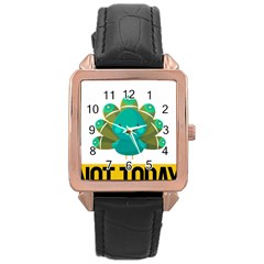 Peacock T-shirtnope Not Today Peacock 138 T-shirt Rose Gold Leather Watch  by EnriqueJohnson