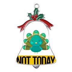 Peacock T-shirtnope Not Today Peacock 138 T-shirt Metal Holly Leaf Bell Ornament