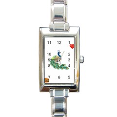 Peacock T-shirtsteal Your Heart Peacock 06 T-shirt Rectangle Italian Charm Watch by EnriqueJohnson