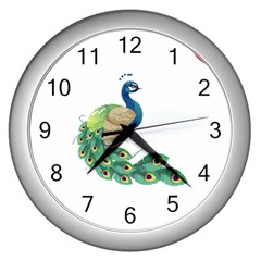 Peacock T-shirtsteal Your Heart Peacock 06 T-shirt Wall Clock (silver) by EnriqueJohnson