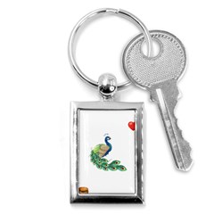 Peacock T-shirtsteal Your Heart Peacock 06 T-shirt Key Chain (rectangle) by EnriqueJohnson