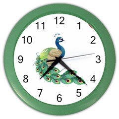 Peacock T-shirtsteal Your Heart Peacock 06 T-shirt Color Wall Clock by EnriqueJohnson