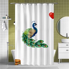 Peacock T-shirtsteal Your Heart Peacock 06 T-shirt Shower Curtain 48  X 72  (small)  by EnriqueJohnson