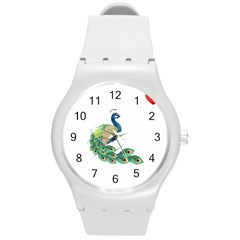 Peacock T-shirtsteal Your Heart Peacock 06 T-shirt Round Plastic Sport Watch (m) by EnriqueJohnson