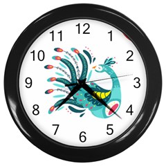 Peacock T-shirtsteal Your Heart Peacock 66 T-shirt Wall Clock (black) by EnriqueJohnson