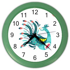 Peacock T-shirtsteal Your Heart Peacock 66 T-shirt Color Wall Clock by EnriqueJohnson