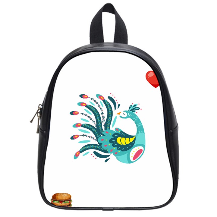 Peacock T-shirtsteal Your Heart Peacock 66 T-shirt School Bag (Small)