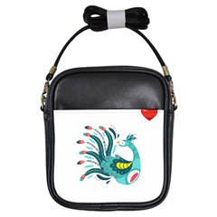 Peacock T-shirtsteal Your Heart Peacock 66 T-shirt Girls Sling Bag by EnriqueJohnson