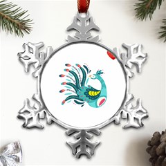 Peacock T-shirtsteal Your Heart Peacock 66 T-shirt Metal Small Snowflake Ornament by EnriqueJohnson