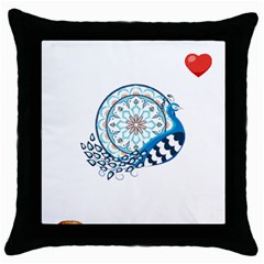 Peacock T-shirtsteal Your Heart Peacock 75 T-shirt Throw Pillow Case (black) by EnriqueJohnson