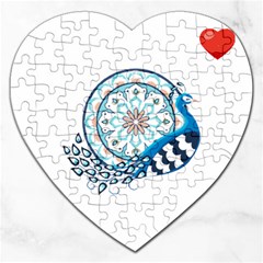 Peacock T-shirtsteal Your Heart Peacock 75 T-shirt Jigsaw Puzzle (heart) by EnriqueJohnson