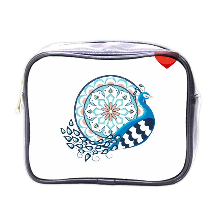 Peacock T-shirtsteal Your Heart Peacock 75 T-shirt Mini Toiletries Bag (One Side)