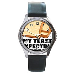 Bread Baking T- Shirt Funny Bread Baking Baker My Yeast Expecting A Bread T- Shirt (1) Round Metal Watch by JamesGoode