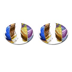 Feathers Design T- Shirtfeathers T- Shirt Cufflinks (oval) by ZUXUMI