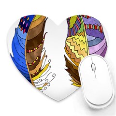 Feathers Design T- Shirtfeathers T- Shirt Heart Mousepad by ZUXUMI