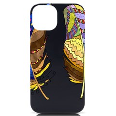 Feathers Design T- Shirtfeathers T- Shirt Iphone 14 Black Uv Print Case by ZUXUMI