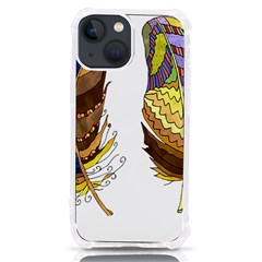 Feathers Design T- Shirtfeathers T- Shirt Iphone 13 Mini Tpu Uv Print Case by ZUXUMI