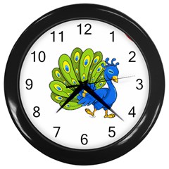 Peacock T-shirtsteal Your Heart Peacock 192 T-shirt Wall Clock (black) by EnriqueJohnson