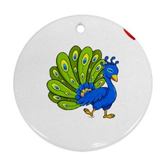 Peacock T-shirtsteal Your Heart Peacock 192 T-shirt Round Ornament (two Sides) by EnriqueJohnson