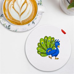 Peacock T-shirtsteal Your Heart Peacock 192 T-shirt Uv Print Round Tile Coaster by EnriqueJohnson