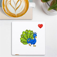 Peacock T-shirtsteal Your Heart Peacock 192 T-shirt Uv Print Square Tile Coaster  by EnriqueJohnson