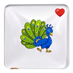 Peacock T-shirtsteal Your Heart Peacock 192 T-shirt Square Glass Fridge Magnet (4 Pack) by EnriqueJohnson