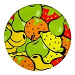 Fruit Food Wallpaper Round Glass Fridge Magnet (4 pack) Front