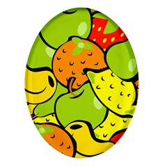 Fruit Food Wallpaper Oval Glass Fridge Magnet (4 Pack) by Dutashop