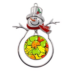 Fruit Food Wallpaper Metal Snowman Ornament