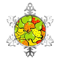 Fruit Food Wallpaper Metal Small Snowflake Ornament by Dutashop