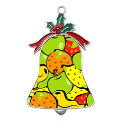 Fruit Food Wallpaper Metal Holly Leaf Bell Ornament by Dutashop