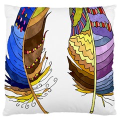 Feathers Design T- Shirtfeathers T- Shirt Large Cushion Case (one Side) by ZUXUMI