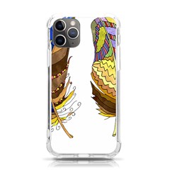 Feathers Design T- Shirtfeathers T- Shirt Iphone 11 Pro 5 8 Inch Tpu Uv Print Case by ZUXUMI