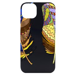 Feathers Design T- Shirtfeathers T- Shirt Iphone 14 Plus Black Uv Print Case by ZUXUMI