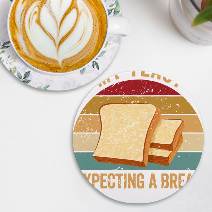 Bread Baking T- Shirt Funny Bread Baking Baker My Yeast Expecting A Bread T- Shirt UV Print Round Tile Coaster