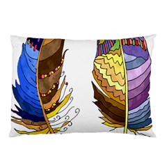 Feathers Design T- Shirtfeathers T- Shirt Pillow Case by ZUXUMI