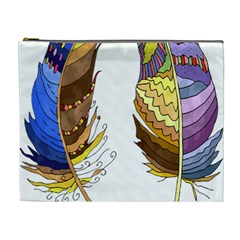 Feathers Design T- Shirtfeathers T- Shirt Cosmetic Bag (xl) by ZUXUMI