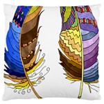 Feathers Design T- Shirtfeathers T- Shirt Large Cushion Case (One Side) Front