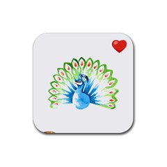 Peacock T-shirtsteal Your Heart Peacock 203 T-shirt Rubber Coaster (square) by EnriqueJohnson