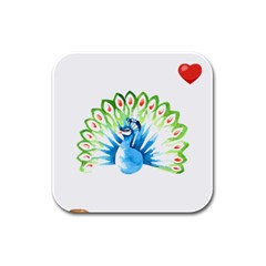 Peacock T-shirtsteal Your Heart Peacock 203 T-shirt Rubber Square Coaster (4 Pack) by EnriqueJohnson