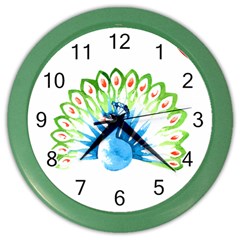 Peacock T-shirtsteal Your Heart Peacock 203 T-shirt Color Wall Clock by EnriqueJohnson