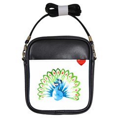 Peacock T-shirtsteal Your Heart Peacock 203 T-shirt Girls Sling Bag by EnriqueJohnson