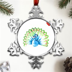 Peacock T-shirtsteal Your Heart Peacock 203 T-shirt Metal Small Snowflake Ornament by EnriqueJohnson