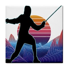 Fencing Funny T- Shirt Fencing Sport Fencing T- Shirt (1) Tile Coaster