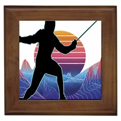 Fencing Funny T- Shirt Fencing Sport Fencing T- Shirt (1) Framed Tile