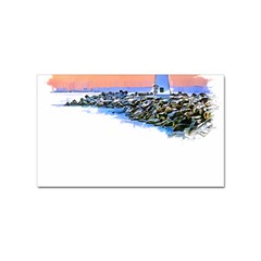 Breakwater Santa Cruz T- Shirt Lighthouse Breakwater Santa Cruz U S A Voyage Art Digital Painting Wa Sticker Rectangular (100 Pack) by JamesGoode